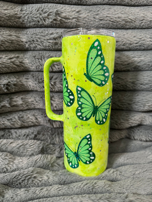 20oz Green Butterfly Tumbler