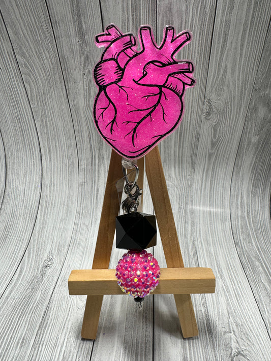 Pink Anatomical Heart Badge Reel